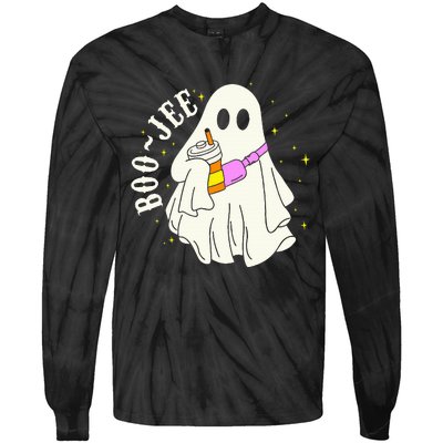 Spooky Season Cute Ghost Halloween Costume Boujee BooJee Tie-Dye Long Sleeve Shirt