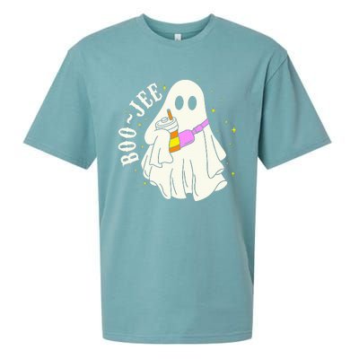 Spooky Season Cute Ghost Halloween Costume Boujee BooJee Sueded Cloud Jersey T-Shirt