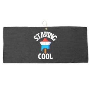 Summer Staying Cool Patriotic Popsicle 4th Of July Large Microfiber Waffle Golf Towel