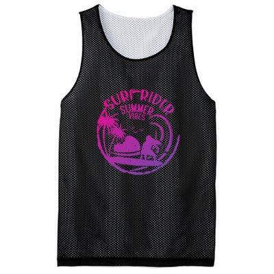 Surfing Sunset California Surf Rider Vintage Summer Vibes Gift Mesh Reversible Basketball Jersey Tank