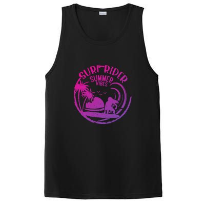 Surfing Sunset California Surf Rider Vintage Summer Vibes Gift PosiCharge Competitor Tank