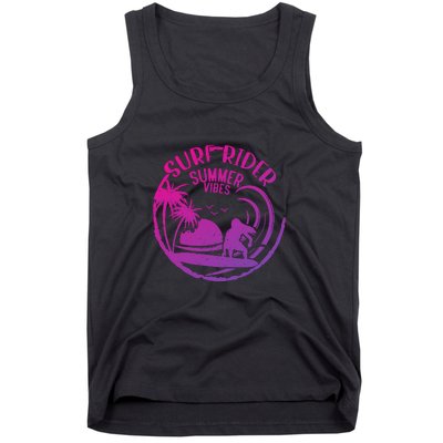 Surfing Sunset California Surf Rider Vintage Summer Vibes Gift Tank Top