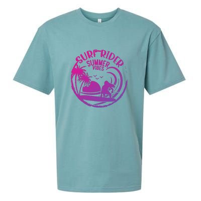 Surfing Sunset California Surf Rider Vintage Summer Vibes Gift Sueded Cloud Jersey T-Shirt