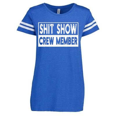 Shit Show Crew Member Funny Employees Friends Family Enza Ladies Jersey Football T-Shirt