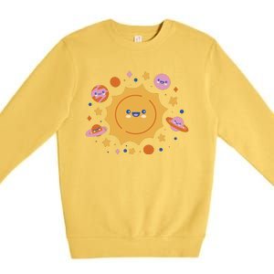 Solar System Cute Cartoon Premium Crewneck Sweatshirt