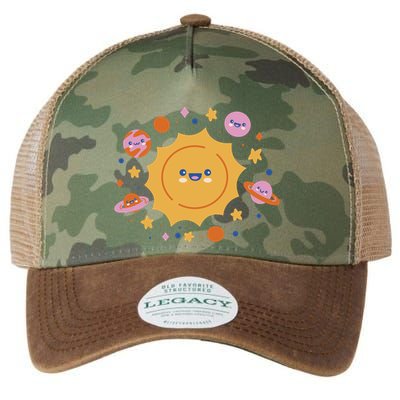 Solar System Cute Cartoon Legacy Tie Dye Trucker Hat