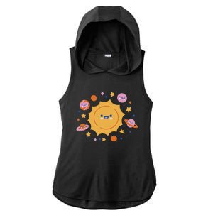 Solar System Cute Cartoon Ladies PosiCharge Tri-Blend Wicking Draft Hoodie Tank