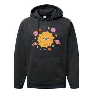 Solar System Cute Cartoon Performance Fleece Hoodie