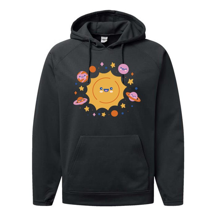 Solar System Cute Cartoon Performance Fleece Hoodie