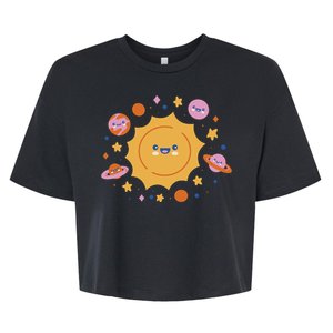 Solar System Cute Cartoon Bella+Canvas Jersey Crop Tee