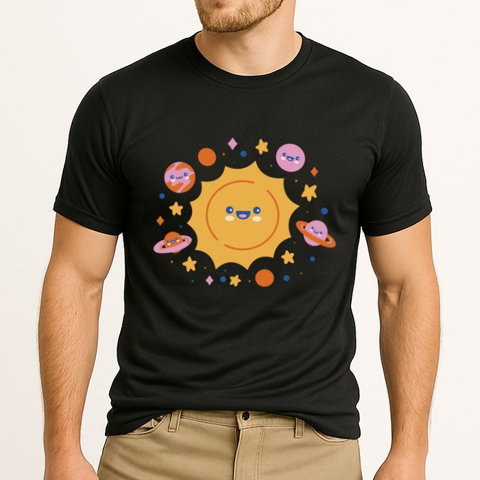 Solar System Cute Cartoon Cooling Performance Crew T-Shirt