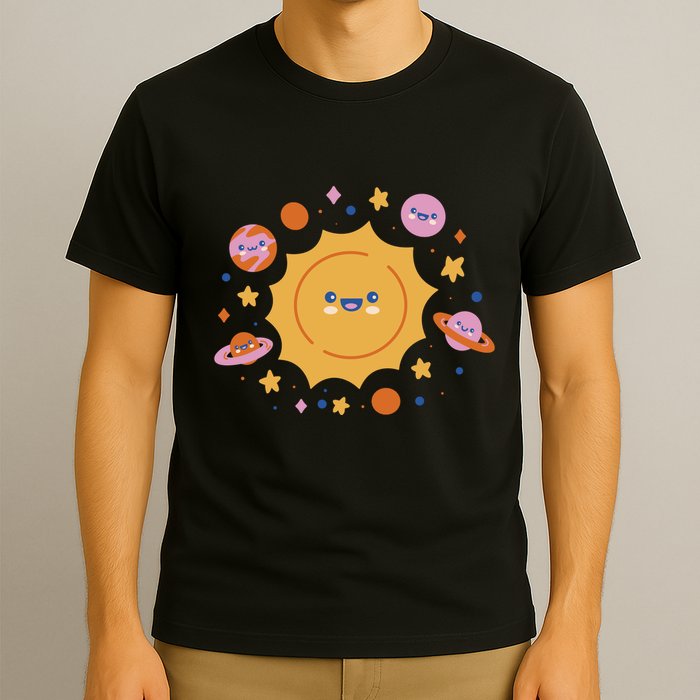 Solar System Cute Cartoon T-Shirt