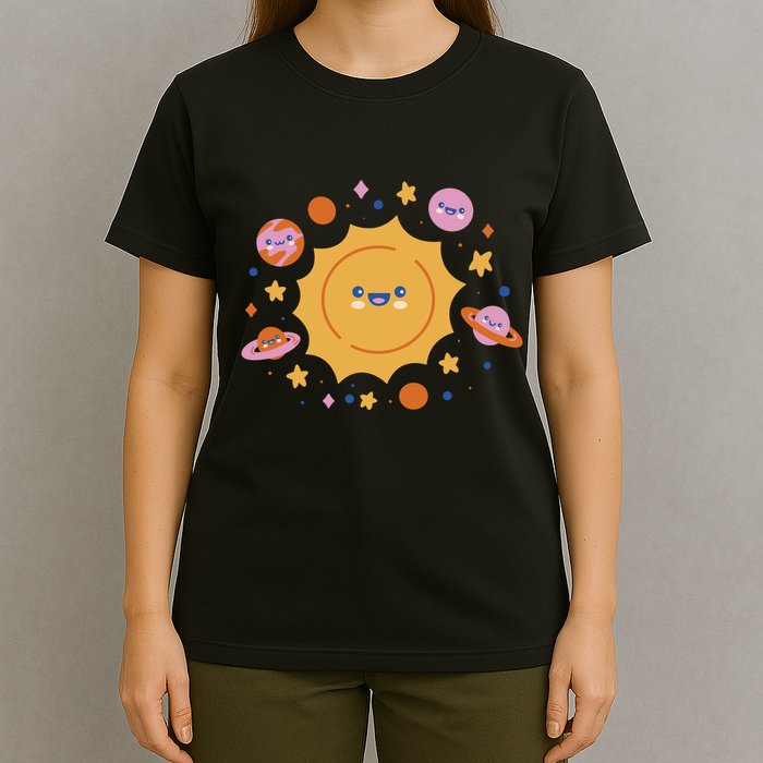 Solar System Cute Cartoon T-Shirt