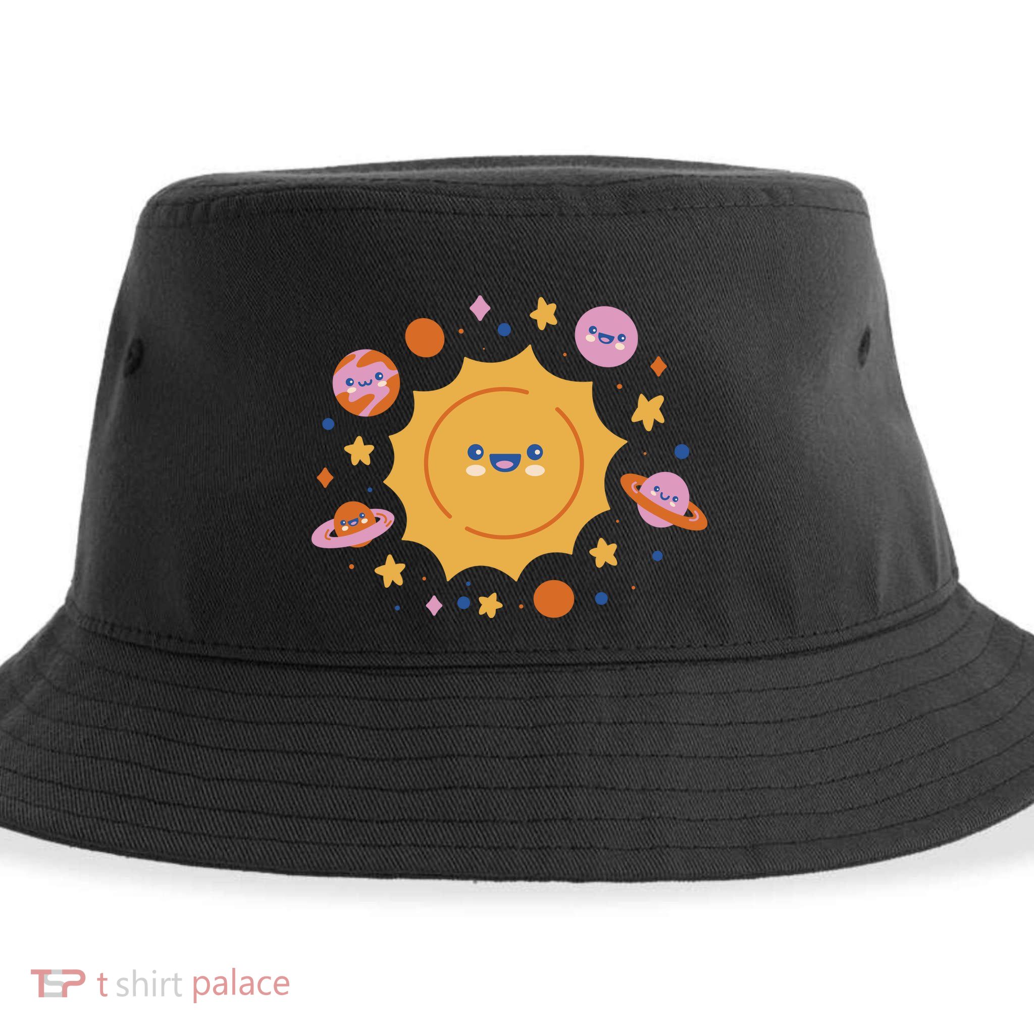 Solar System Cute Cartoon Sustainable Bucket Hat