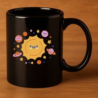 Solar System Cute Cartoon 11oz C Handle Ceramic Mug