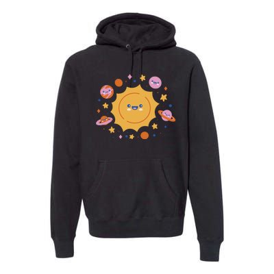 Solar System Cute Cartoon Premium Hoodie