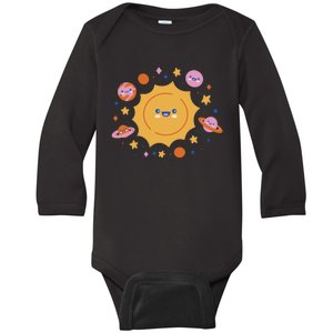 Solar System Cute Cartoon Baby Long Sleeve Bodysuit