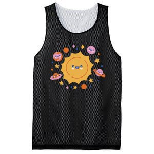 Solar System Cute Cartoon Mesh Reversible Basketball Jersey Tank