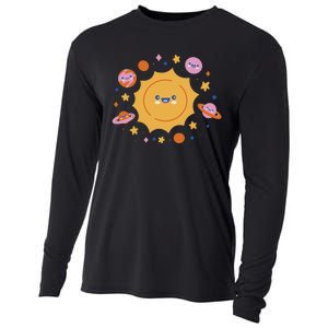 Solar System Cute Cartoon Cooling Performance Long Sleeve Crew