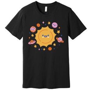 Solar System Cute Cartoon Premium T-Shirt