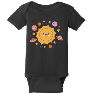 Solar System Cute Cartoon Baby Bodysuit