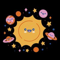 Solar System Cute Cartoon Tie-Dye T-Shirt