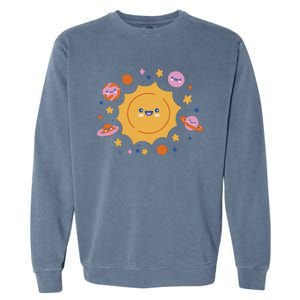 Solar System Cute Cartoon Garment-Dyed Sweatshirt