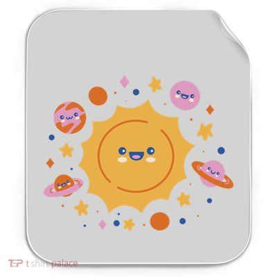 Solar System Cute Cartoon Permanent Decal Sticker