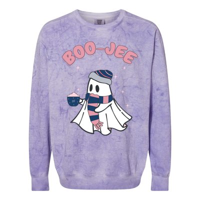 Spooky Season Cute Ghost Halloween Costume Boujee Boojee Colorblast Crewneck Sweatshirt