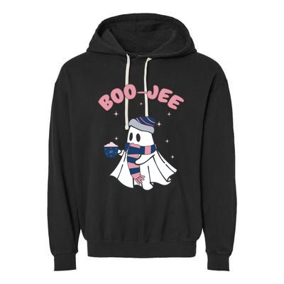 Spooky Season Cute Ghost Halloween Costume Boujee Boojee Garment-Dyed Fleece Hoodie