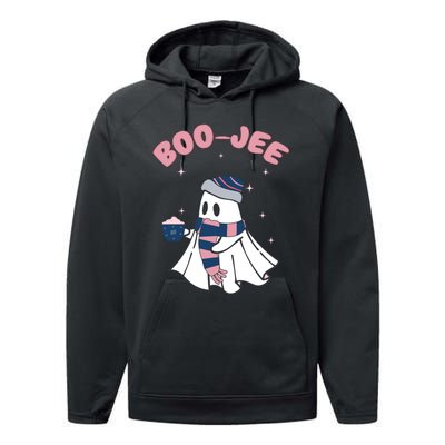 Spooky Season Cute Ghost Halloween Costume Boujee Boojee Performance Fleece Hoodie