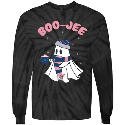 Spooky Season Cute Ghost Halloween Costume Boujee Boojee Tie-Dye Long Sleeve Shirt