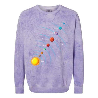 Solar System Colorful Space Planets Educational Colorblast Crewneck Sweatshirt