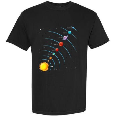 Solar System Colorful Space Planets Educational Garment-Dyed Heavyweight T-Shirt