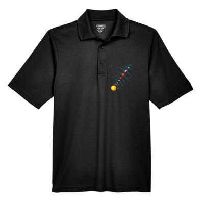 Solar System Colorful Space Planets Educational Men's Origin Performance Pique Polo