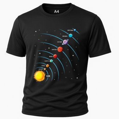 Solar System Colorful Space Planets Educational Performance Shirt