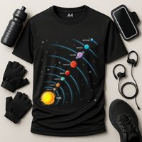 Solar System Colorful Space Planets Educational Performance Shirt