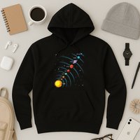 Solar System Colorful Space Planets Educational Hoodie