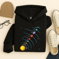 Solar System Colorful Space Planets Educational Hoodie