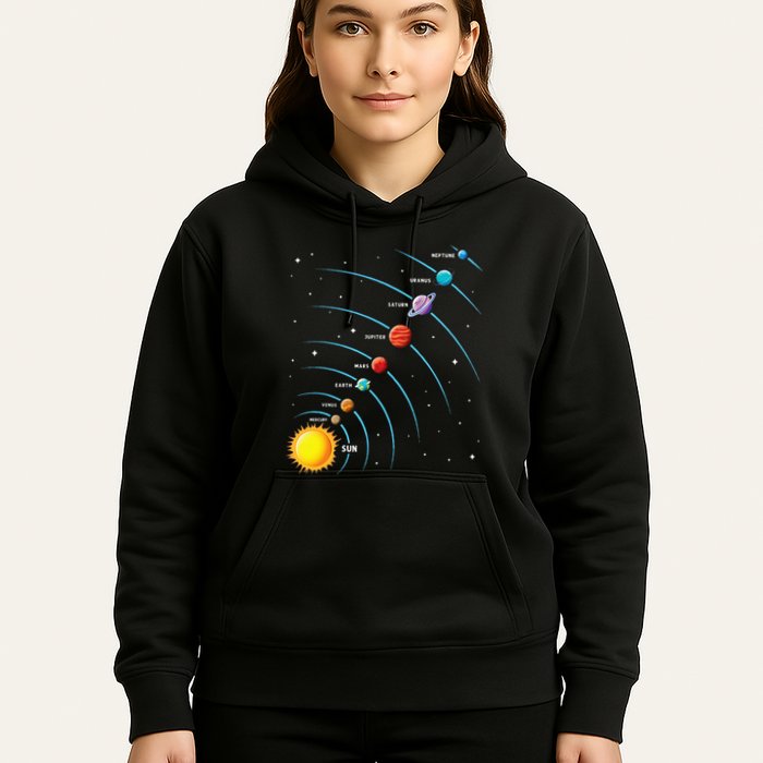 Solar System Colorful Space Planets Educational Hoodie