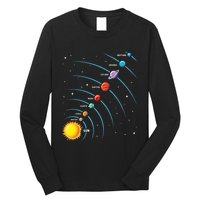 Solar System Colorful Space Planets Educational Long Sleeve Shirt