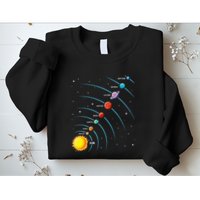 Solar System Colorful Space Planets Educational Sweatshirt