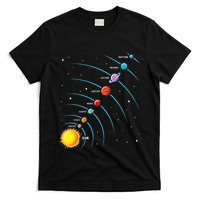 Solar System Colorful Space Planets Educational T-Shirt