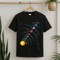Solar System Colorful Space Planets Educational T-Shirt