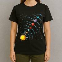Solar System Colorful Space Planets Educational T-Shirt
