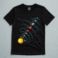 Solar System Colorful Space Planets Educational T-Shirt