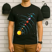 Solar System Colorful Space Planets Educational T-Shirt