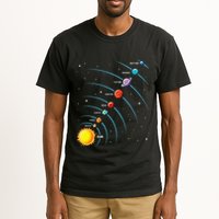 Solar System Colorful Space Planets Educational Tall T-Shirt