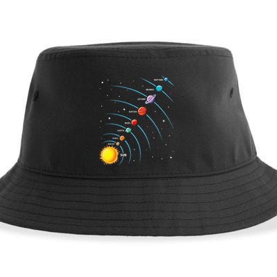 Solar System Colorful Space Planets Educational Sustainable Bucket Hat