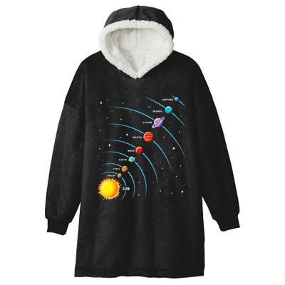 Solar System Colorful Space Planets Educational Hooded Wearable Blanket